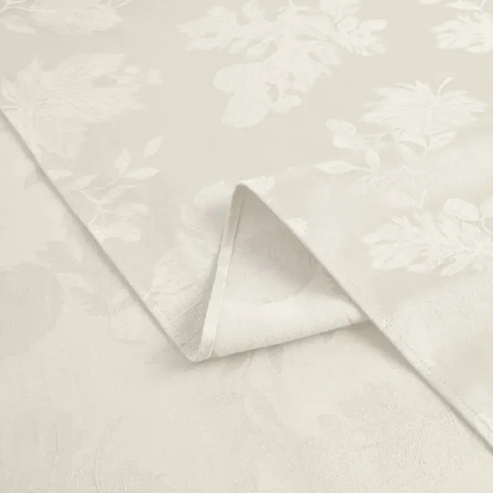 new Autumn Medley IVORY Damask Fabric 60x144 inch Tablecloth (Seats 12 to 14)